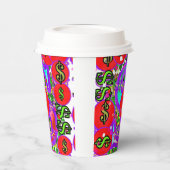 Rode Dollar Tekens Papieren Bekers (Links)