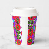 Rode Dollar Tekens Papieren Bekers (Rechts)