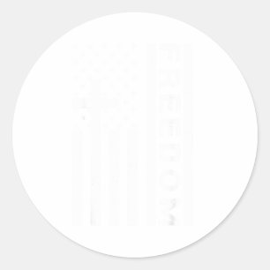 Rode Dom Amerikaanse Vlag En Kruis Geloof Familie Ronde Sticker