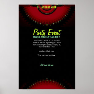 RODE DONKERE FANTASIE Feestposter Poster