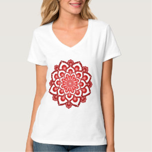 Rode Dot Mandala Bloem T-shirt