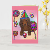 Rode Doxie Kaart (Gele Bloem)