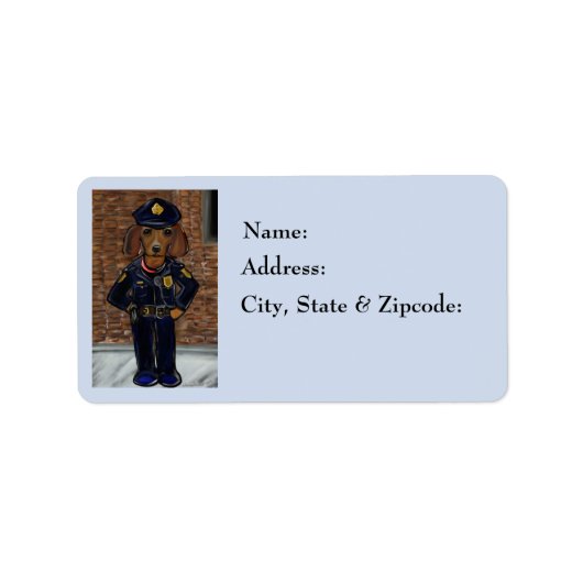 Rode Doxie Officier Etiket (Voorkant)