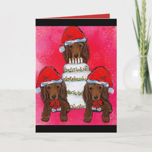 Rode Doxie Sinterklazen Kaart