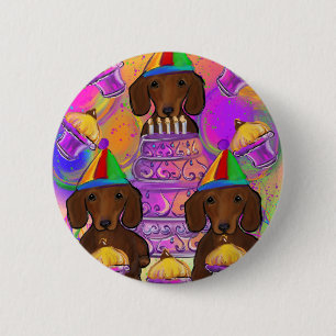 Rode Doxies Ronde Button 5,7 Cm