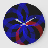 Rode draaiende accent geometrische wandklok grote klok (Voorkant)