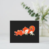 Rode draak briefkaart (Staand voorkant)