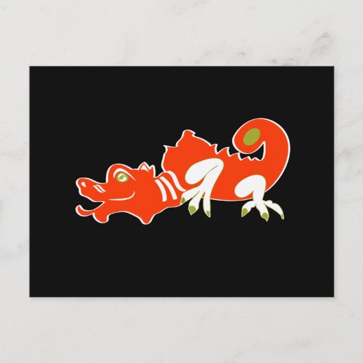 Rode draak briefkaart (Voorkant)