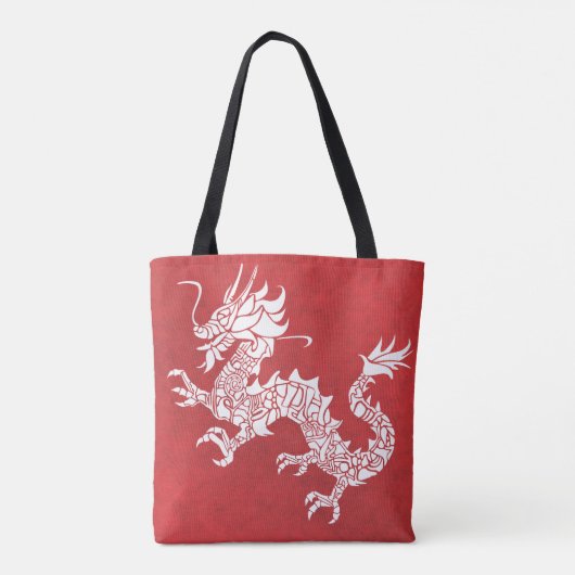 rode draak-canvas tas (Achterkant)