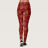 Rode Draak Chinees Nieuwjaar Lucky Symbool 福 Leggings (Achterkant)