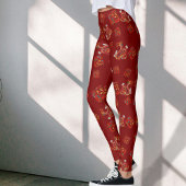 Rode Draak Chinees Nieuwjaar Lucky Symbool 福 Leggings