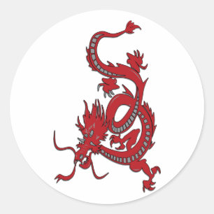 Rode draak - Jaar van de draak Ronde Sticker