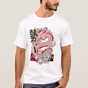 Rode Draak Japanse Stijl Grafische T-Shirt Edgy An