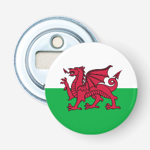 Rode Draak Keltische Vlag van Wales & Welsh Button Flesopener