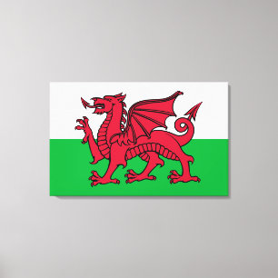 Rode Draak Keltische Vlag van Wales & Welsh Canvas Afdruk