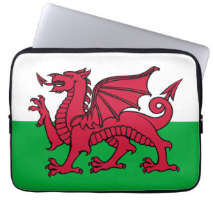 Rode Draak Keltische Vlag van Wales & Welsh Laptop Sleeve