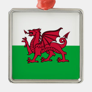 Rode Draak Keltische Vlag van Wales & Welsh Metalen Ornament