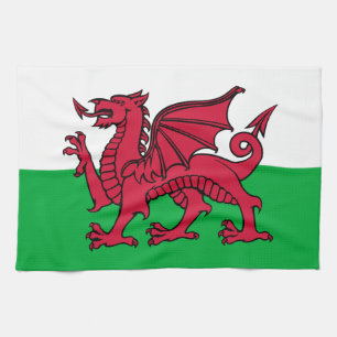 Rode Draak Keltische Vlag van Wales & Welsh Theedoek