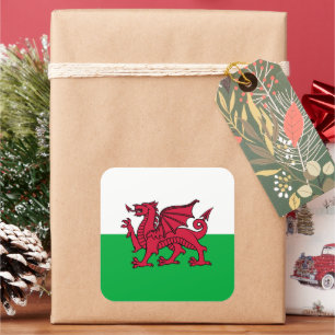 Rode Draak Keltische Vlag van Wales & Welsh Vierkante Sticker