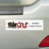 Rode draak met schuin bumpersticker (Op auto)