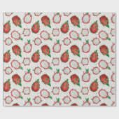 Rode draak op een witte achtergrond cadeaupapier (Vlak)