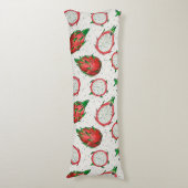 Rode draak op een witte achtergrond lichaamskussen (Voorkant Verticaal)