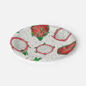 Rode draak op een witte achtergrond papieren bordje (Gekanteld)