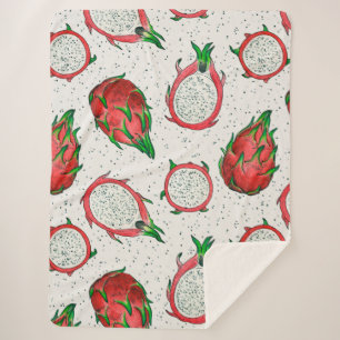 Rode draak op een witte achtergrond sherpa deken