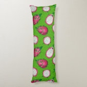 Rode draak op groen lichaamskussen (Achterkant (Verticaal))