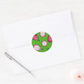 Rode draak op groen ronde sticker (Envelop)