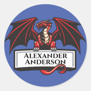 Rode Draak Persoonlijke Klassieke Ronde Sticker