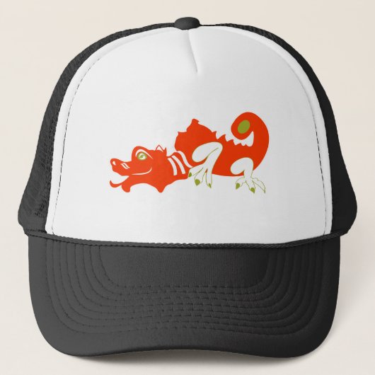 Rode draak trucker pet (Voorkant)