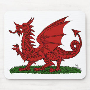 Rode Draak van Wales Muismat
