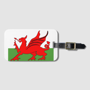 Rode draak Welsh vlag Bagagelabel