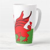 Rode draak Welsh vlag Latte Mok (Rechterhoek)
