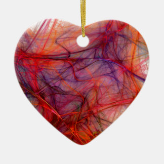 Rode draden keramisch ornament