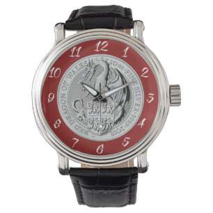 RODE DRAGOM VAN WALES MUNT HORLOGE