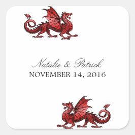 Rode dragon Wedding Stickers