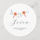 Rode Dragonfly Bruiloft Ronde Tafel Nummer Kaart (Achterkant)