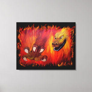 Rode drakenklauw canvas afdruk