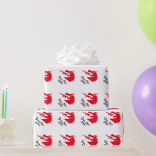 Rode drakenkop Chinees Nieuwjaar inpakpapier