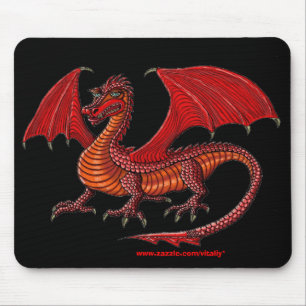 Rode drakenmousepad muismat