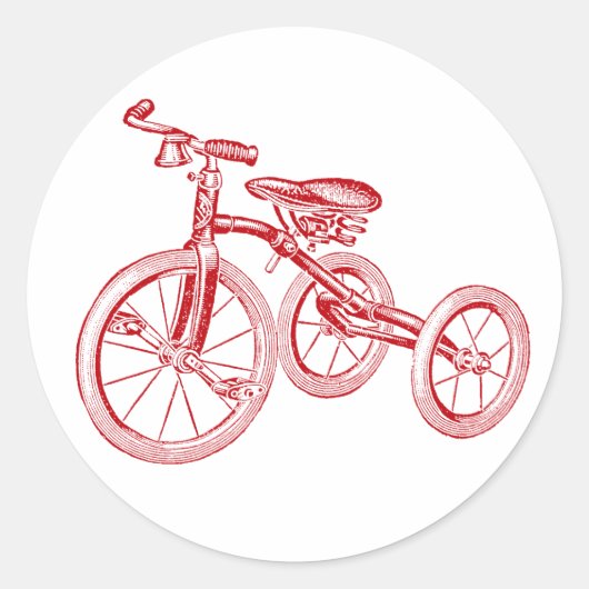  rode driewieler ronde sticker (Voorkant)