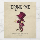  Rode Drink Me Dark Mad Hatter Wine Wijn Etiket (Enkel label)