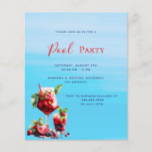 Rode drinken blauw water budget zwembad feestuitno (Voorkant)