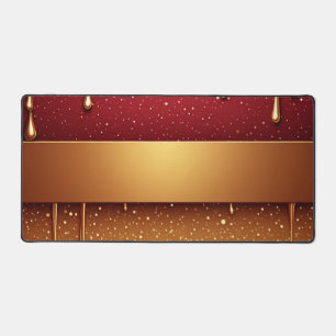 Rode druipende verf over gouden glitter achtergron bureaumat
