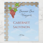 Rode druiven op de wijn etiket (Enkel label)