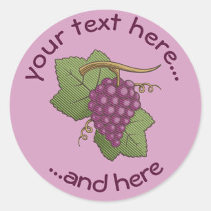 Rode druiven ronde sticker