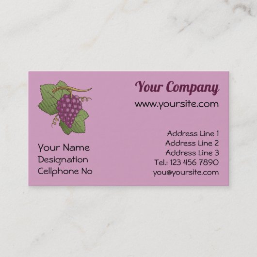 Rode druiven visitekaartje (Voorkant)