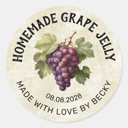 rode druivenjelly inblikken sticker (Voorkant)